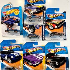 Hot Wheels Assorted Toy Cars Pack - Blue, Purple, Black